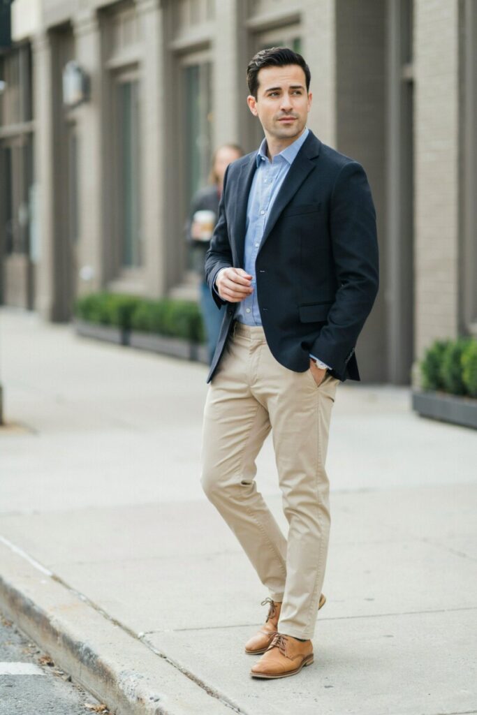 Smart-Casual Blazer and Chinos