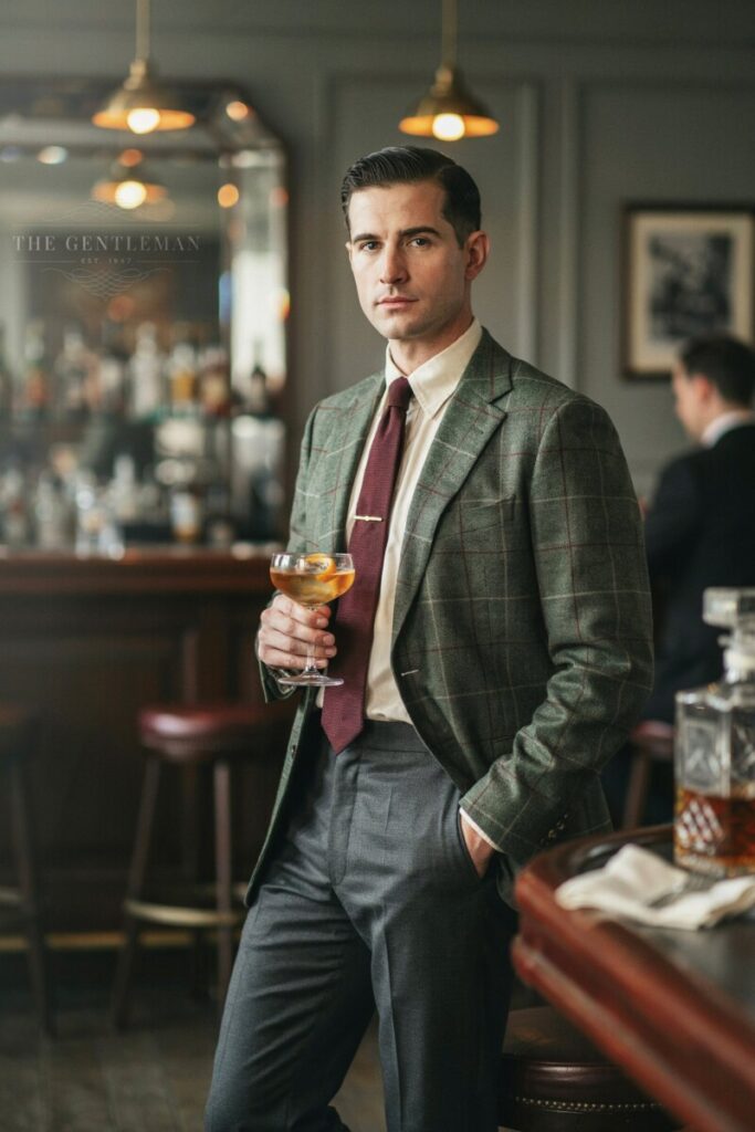 Plaid Sports Coat with Tie and Slacks
