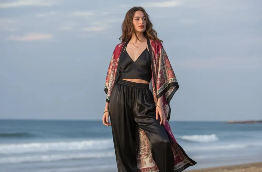 Black Silk Pants Outfit Ideas