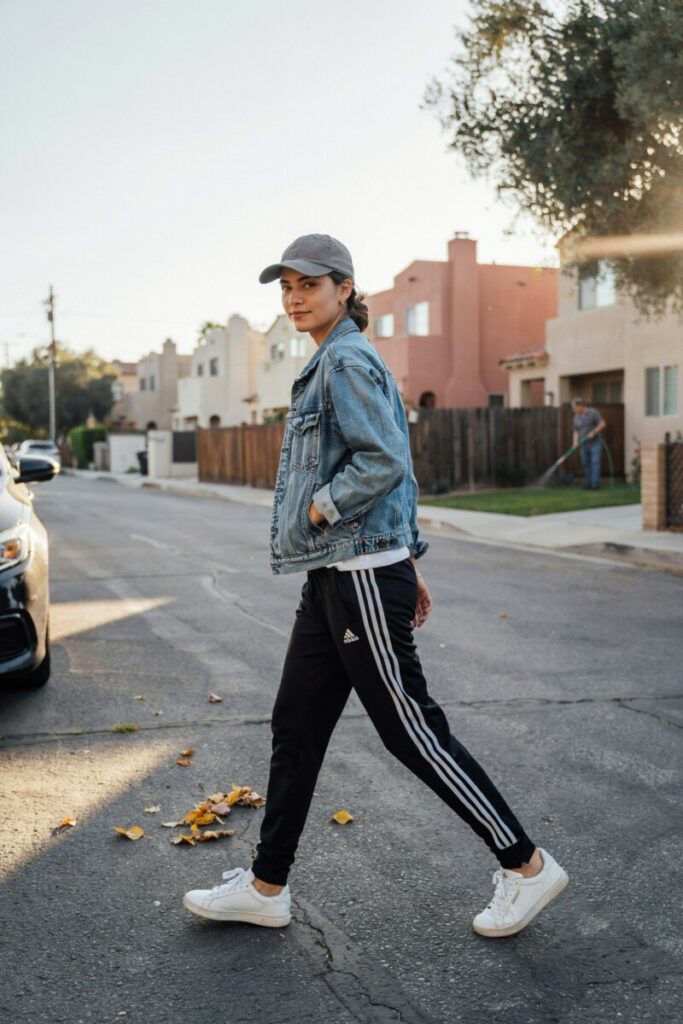 Casual Layered Look with a Denim Jacket