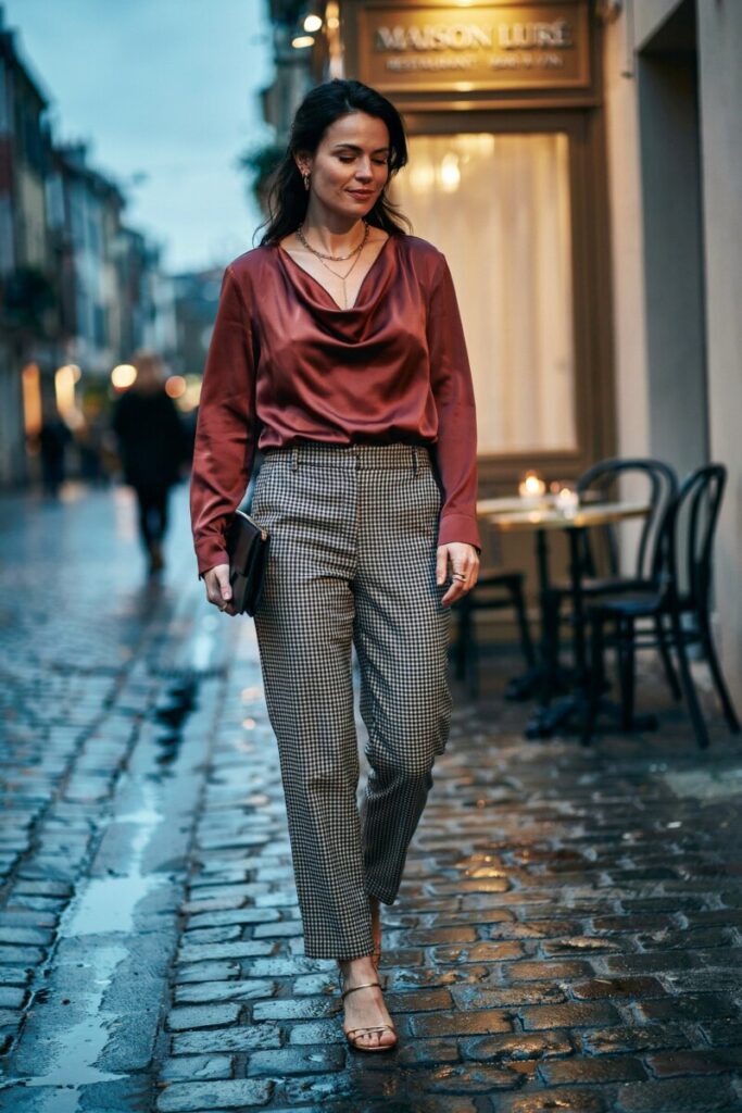 Date Night with a Satin Blouse