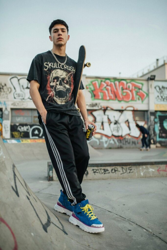 Graphic Tee with Statement Sneakers