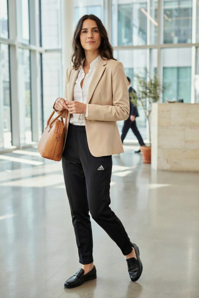 Sleek Black Track Pants for Office Casual